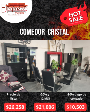 Comedor Mesa Cristal 25 y Silla DC978BK - Post
